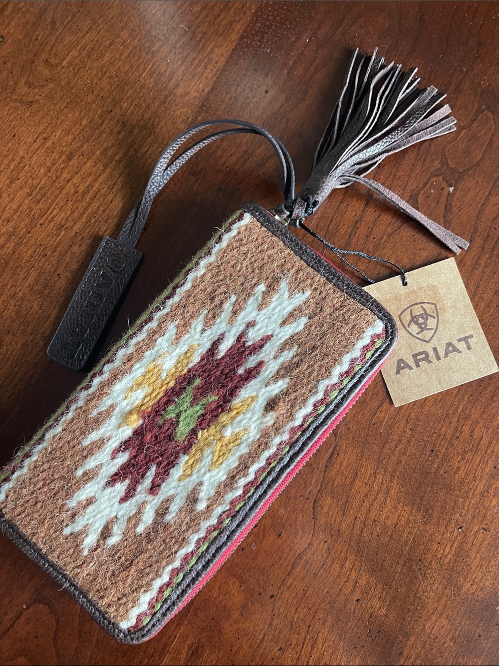 Ariat Southwest Tassel Wristlet Wallet - Brown Multi